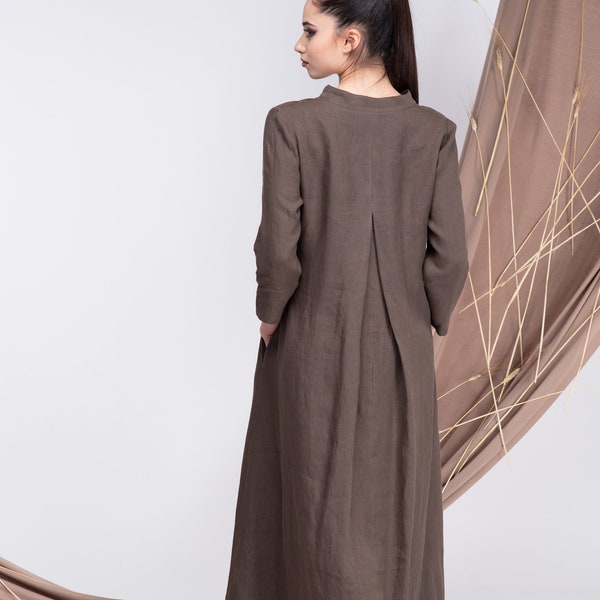 Linen Kaftan Women, Linen Maxi Dress, Long Linen Dress Women, Linen Abaya