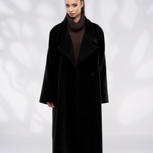 Wool Coat Women, Black Oversized Coat, Long Winter Coat, Plus Size Coat, Warm Winter Coat, Loose Wool Coat