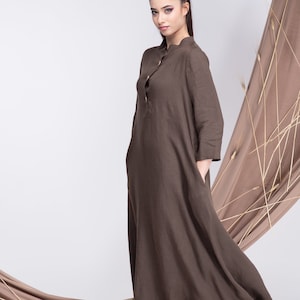 Linen Kaftan Maxi Dress, Linen Plus Size Dress
