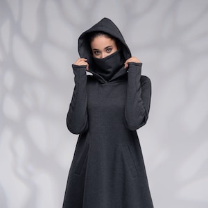 Plus size long hoodie dress hot sale
