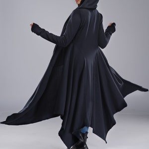 Long Hooded Cardigan Women, Cloak with Hood, Sweater Cardigan, Maxi Cardigan, Gothic Jacket, Witch Cloak