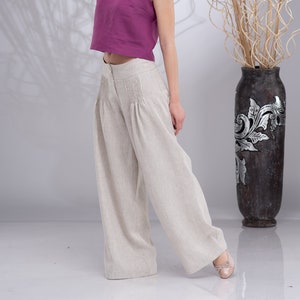 Wide Leg Linen Pants for Women, Linen Palazzo Pants, Linen Trousers Women, Summer Linen Pants