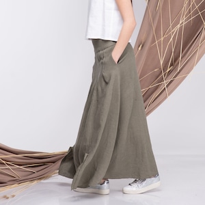 Linen Maxi Skirt, Summer Long Skirt for Women