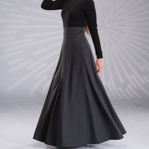 Wool Maxi Skirt, Victorian Walking Skirt, High Waist Skirt, Winter Long Skirt, Swing Skirt, Wool Circle Skirt