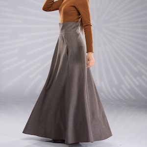 Wool Maxi Skirt, Victorian Walking Skirt, High Waist Skirt, Winter Long Skirt, Wool Circle Skirt, Winter Elegant Skirt