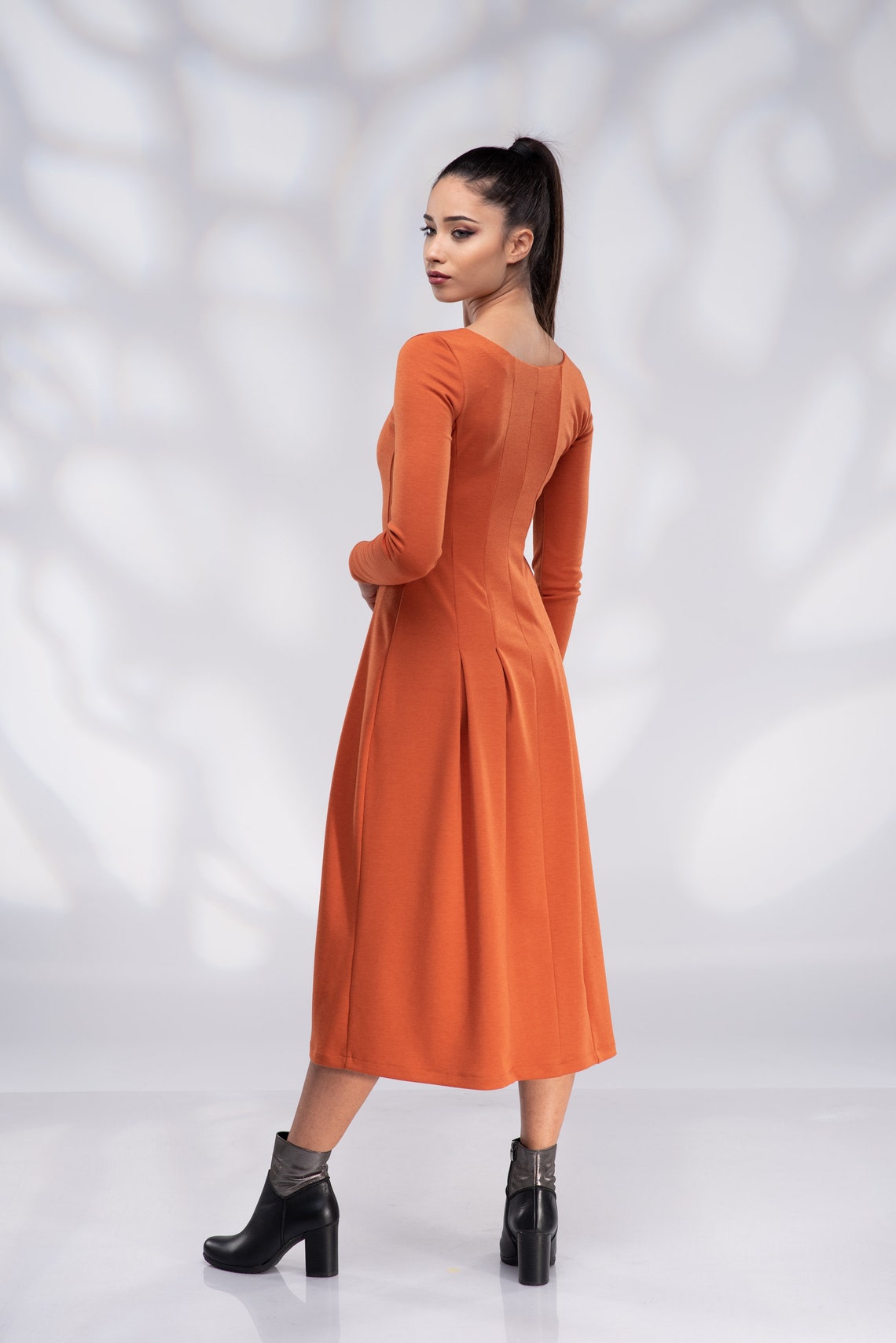 &Other stories burnt orange brown satin midi event dress Medium M UK 12 excellent used condition main image 1