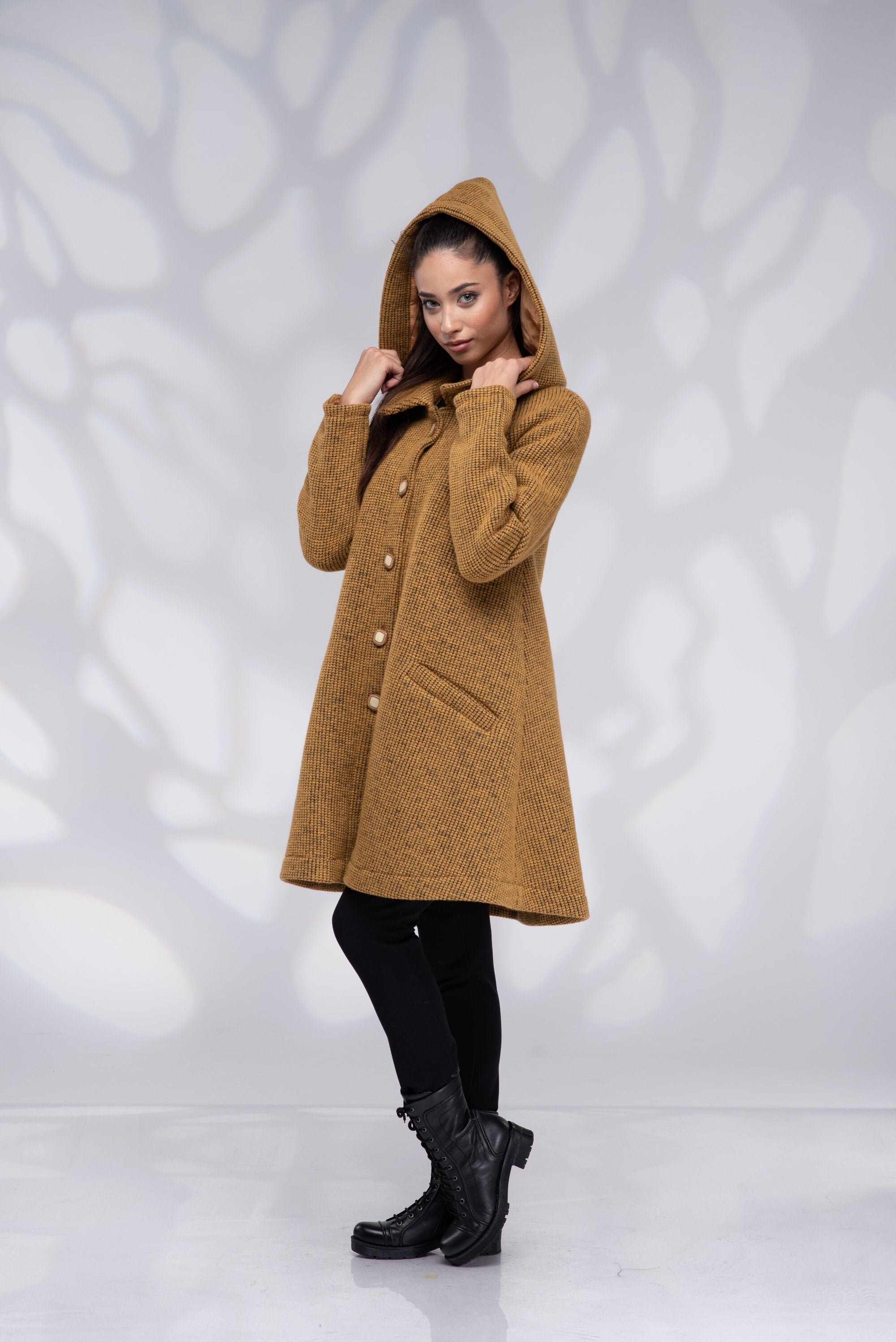 Swing coat with hood cheap