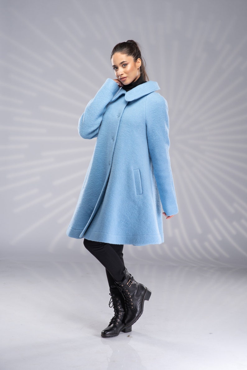 Wool Swing Coat Women Winter Coat Plus Size Short Warm Coat Etsy