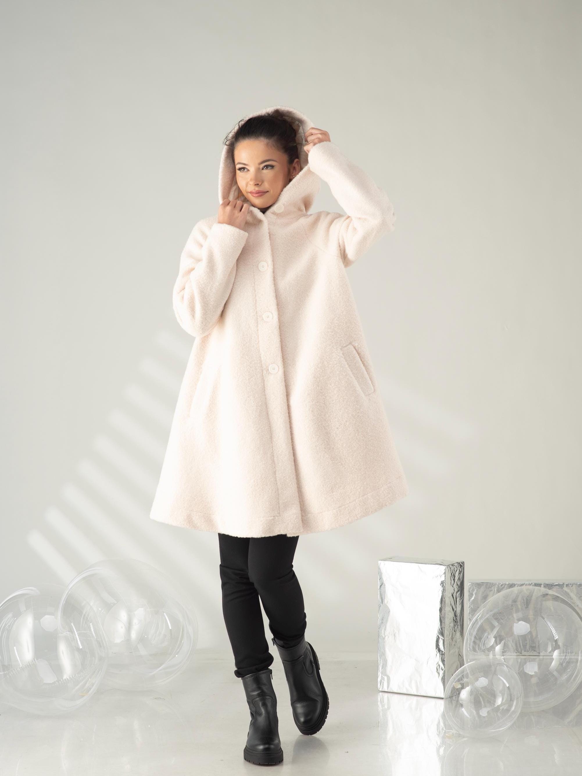 Wool Swing Coat, Hooded Winter Short Coat With Lining - Etsy