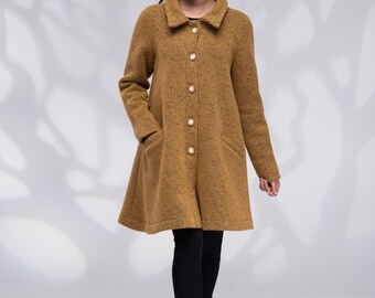 ジャケット・アウター Boudoir 50s- Brown Wool Swing Coat NWOT Vintage 50's Jane Hunter Original Wool Swing Coat 3/4