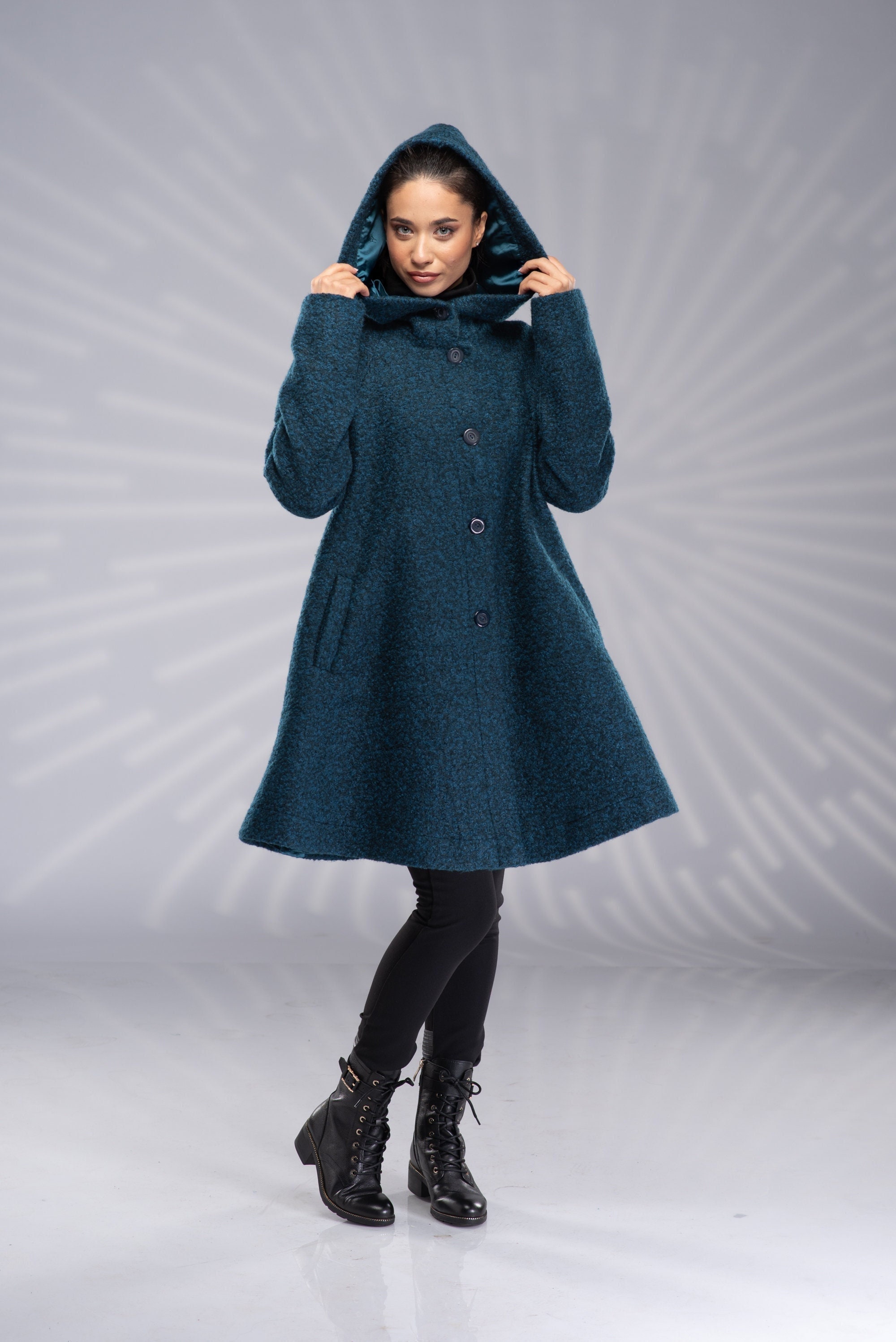 Blue Princess Wool Coat, Winter Coat Women, Trench Coat Women, Swing Coat  Dress, Fall Winter Outwear, Custom Coat Ylistyle C2461 