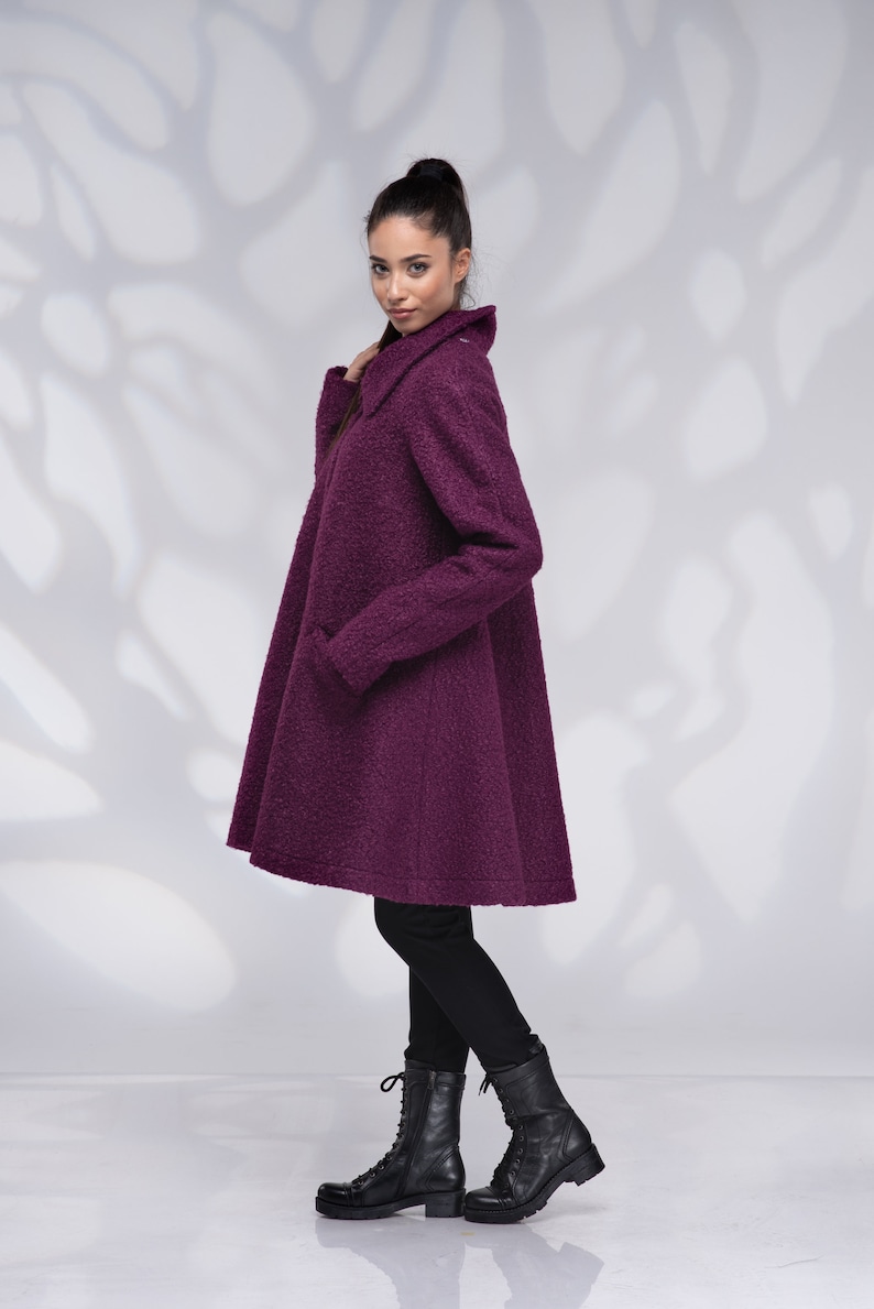 Wool Swing Coat Women, Winter Short Coat Warm image 7
