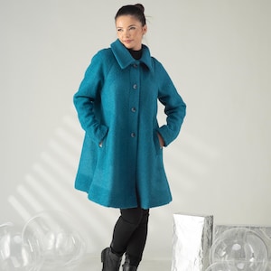 Wool Swing Coat Women, Winter Short Coat Warm image 3