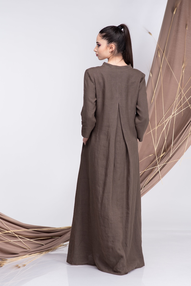 Linen Kaftan Women Linen Maxi Dress Long Linen Dress Women Etsy