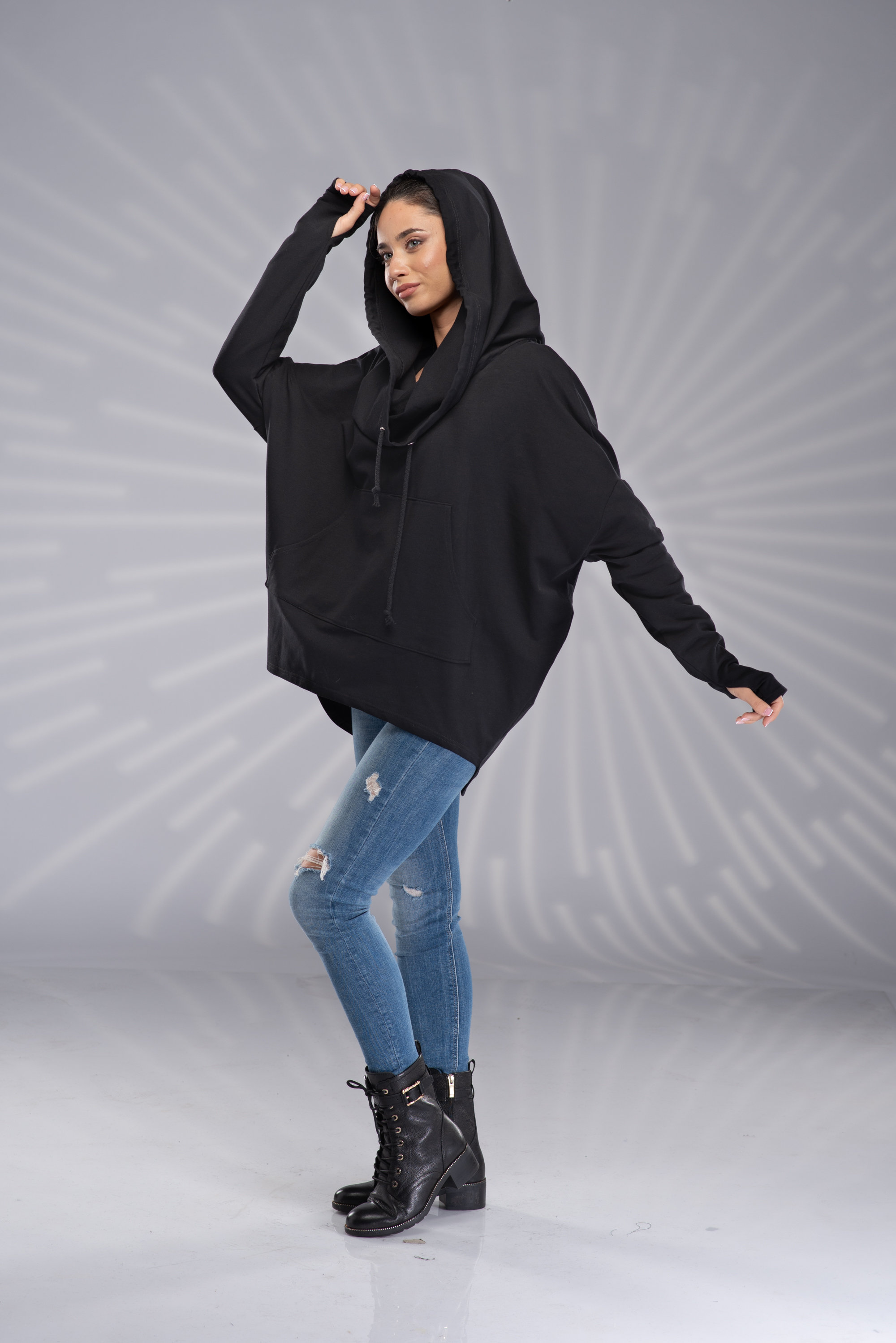 Cowl Neck Hoodie Sweatshirt Big Hood Hoodie Hooded Sweatshirt for Women Cowl Hood Sweatshirt Loose Loungewear Women Etsy