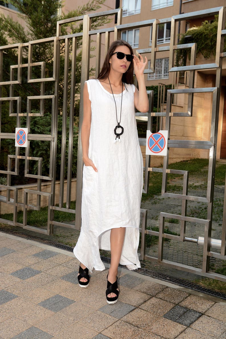 White Linen Jumpsuit Harem Jumpsuit Drop Crotch Jumpsuit - Etsy