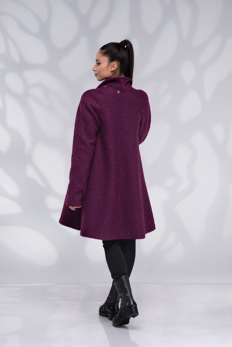 Wool Swing Coat Women, Winter Short Coat Warm image 6