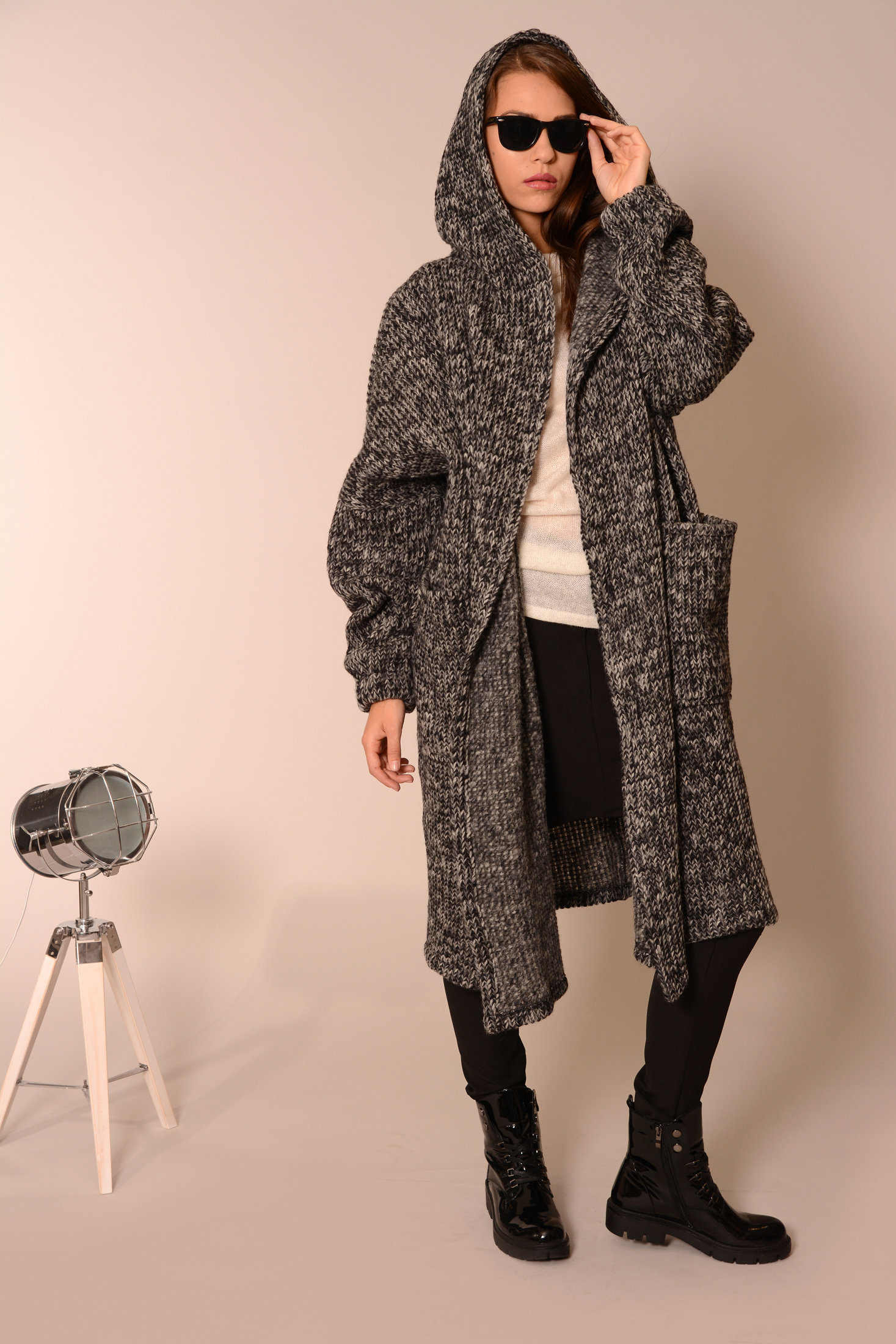 Cardigan Women Oversized Cardigan Hooded Cardigan Knit Etsy