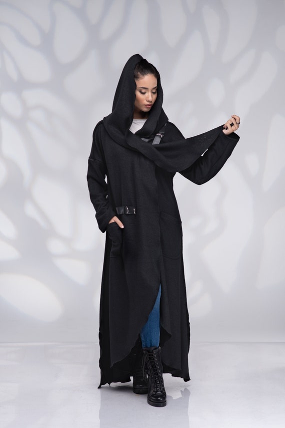 Boiled Wool Hooded Cloak