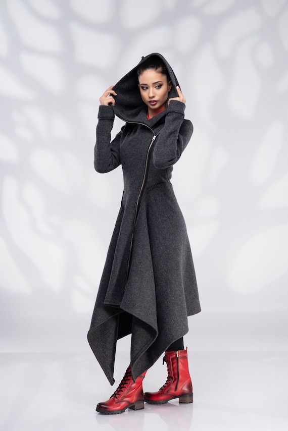 Pillow Collar Hooded Wrap Coat, Regular