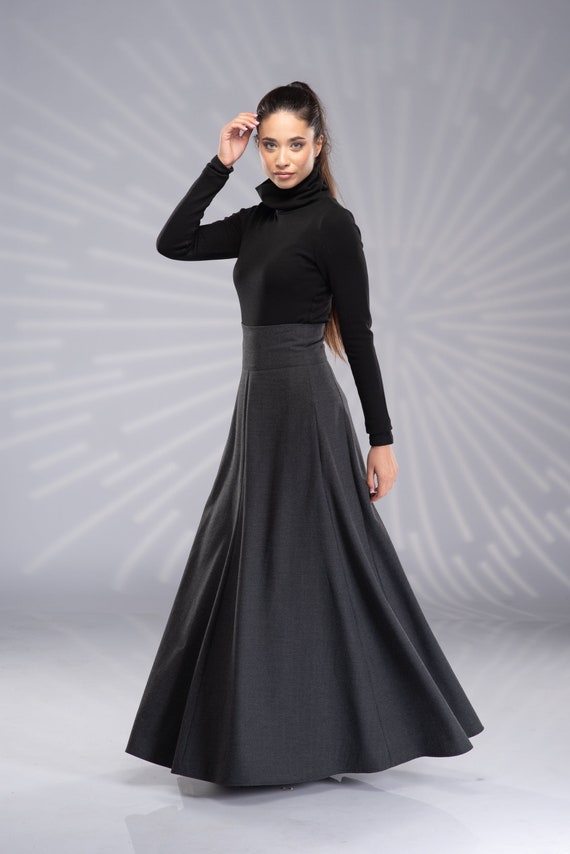 Wool Maxi Skirt, Victorian Walking Skirt, High Waist Skirt, Winter Long Skirt, Swing Skirt, Wool Circle Skirt - Etsy Wool Maxi Skirt, Victorian Walking Skirt, High Waist Skirt, Winter Long Skirt, Swing Skirt, Wool Circle Skirt - Etsy