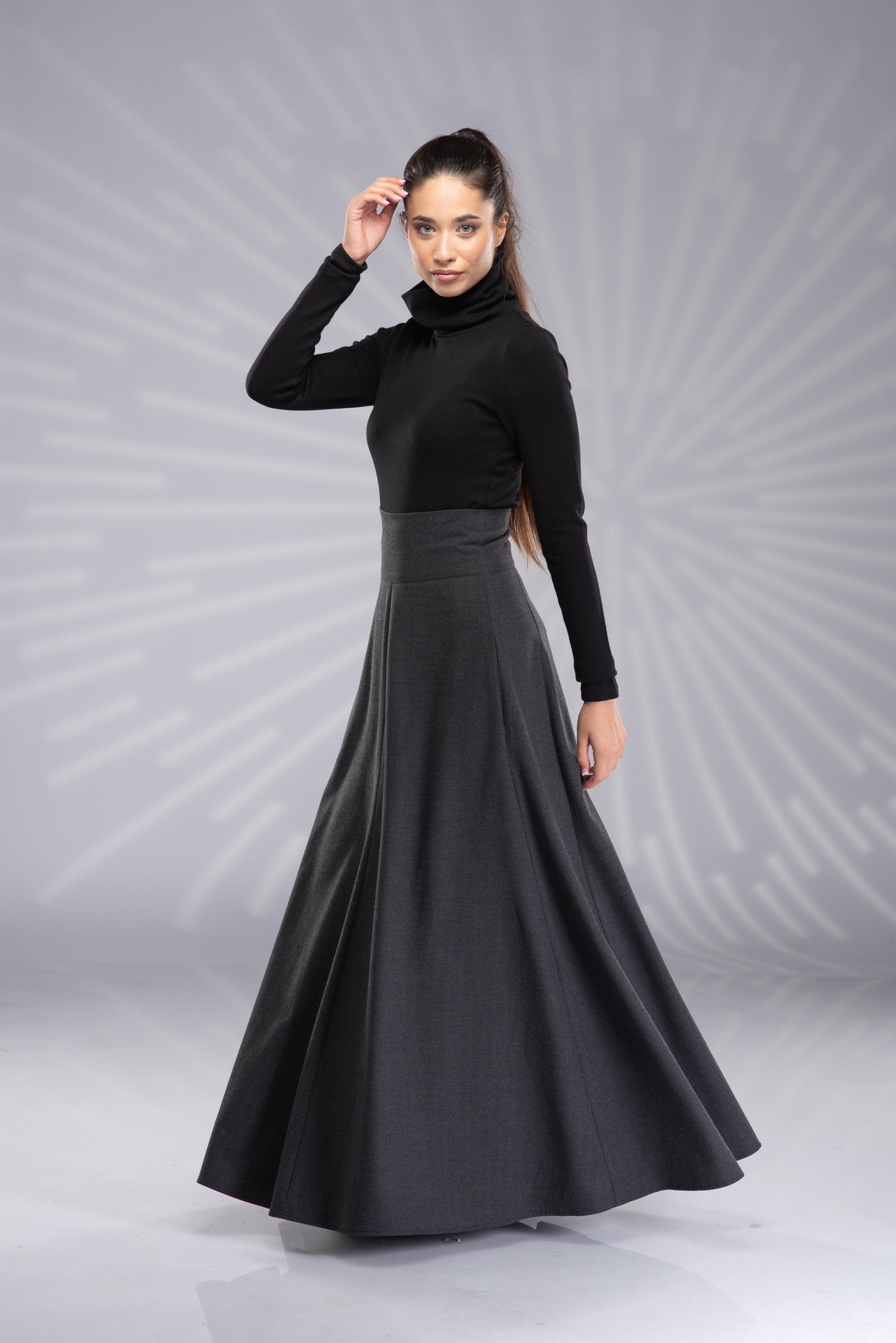 High waisted long skirts cheap sale