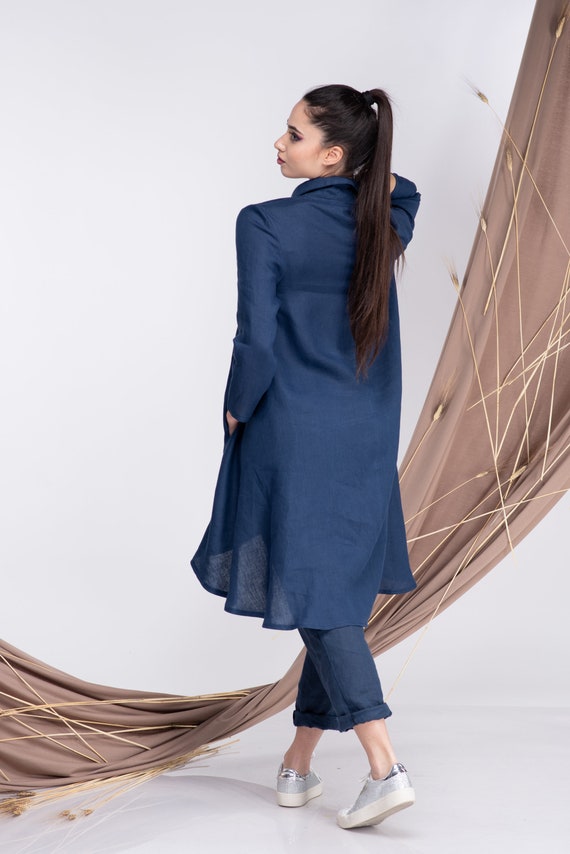 Linen Tunic Tops for Women, Plus Size Linen Shirt Women