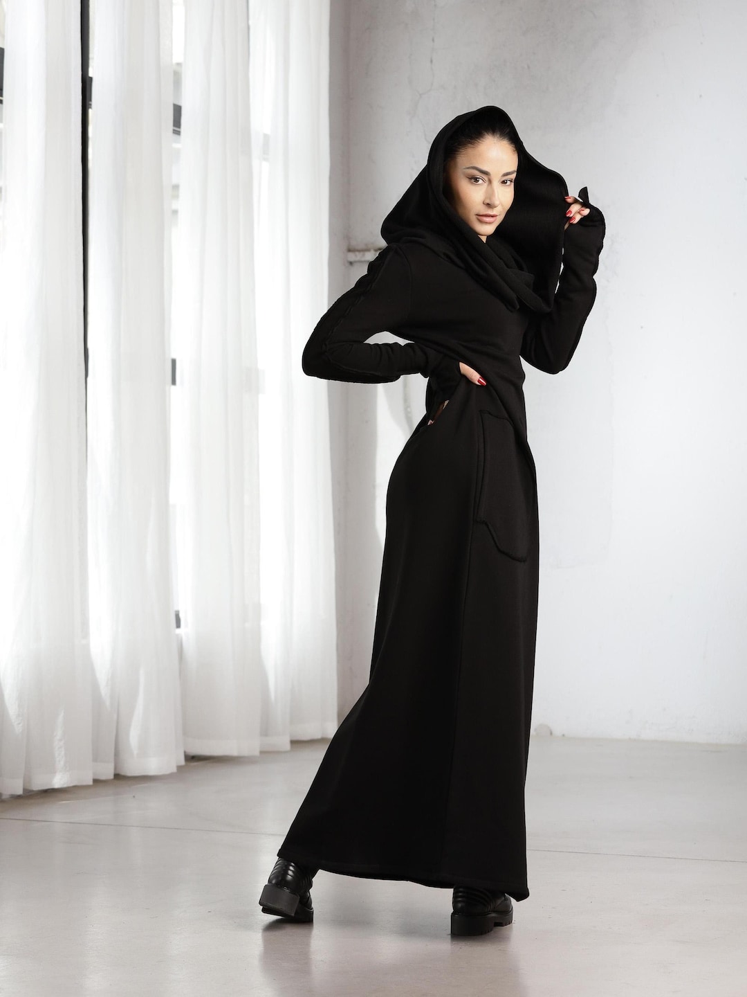 Hooded Sweatshirt Dress Sweatshirt Kleid H&m Hooded Maxi Dress