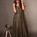 Linen Dresses, Kaftan Dress, Plus Size Dress, Hooded Dress, Maxi Long Dress, Summer Dresses, Loose Dress, Khaki Linen Dress, DanellyD18.16.2