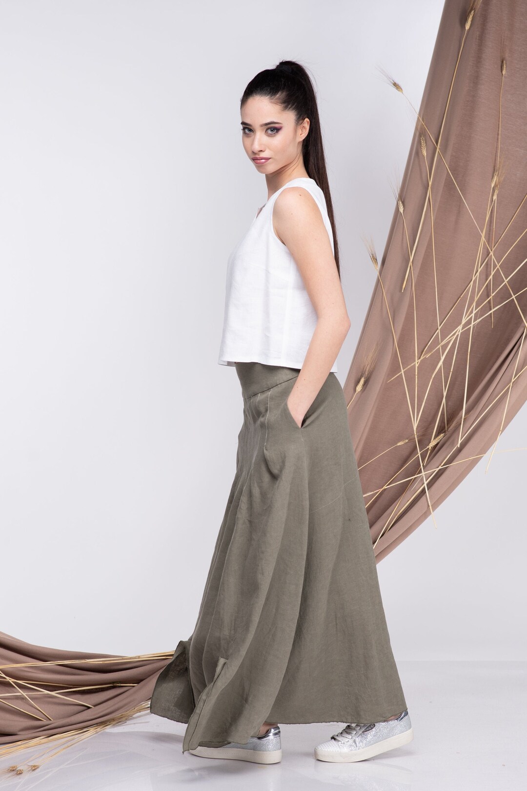 Linen Maxi Skirt Summer Long Skirt for Women - Etsy
