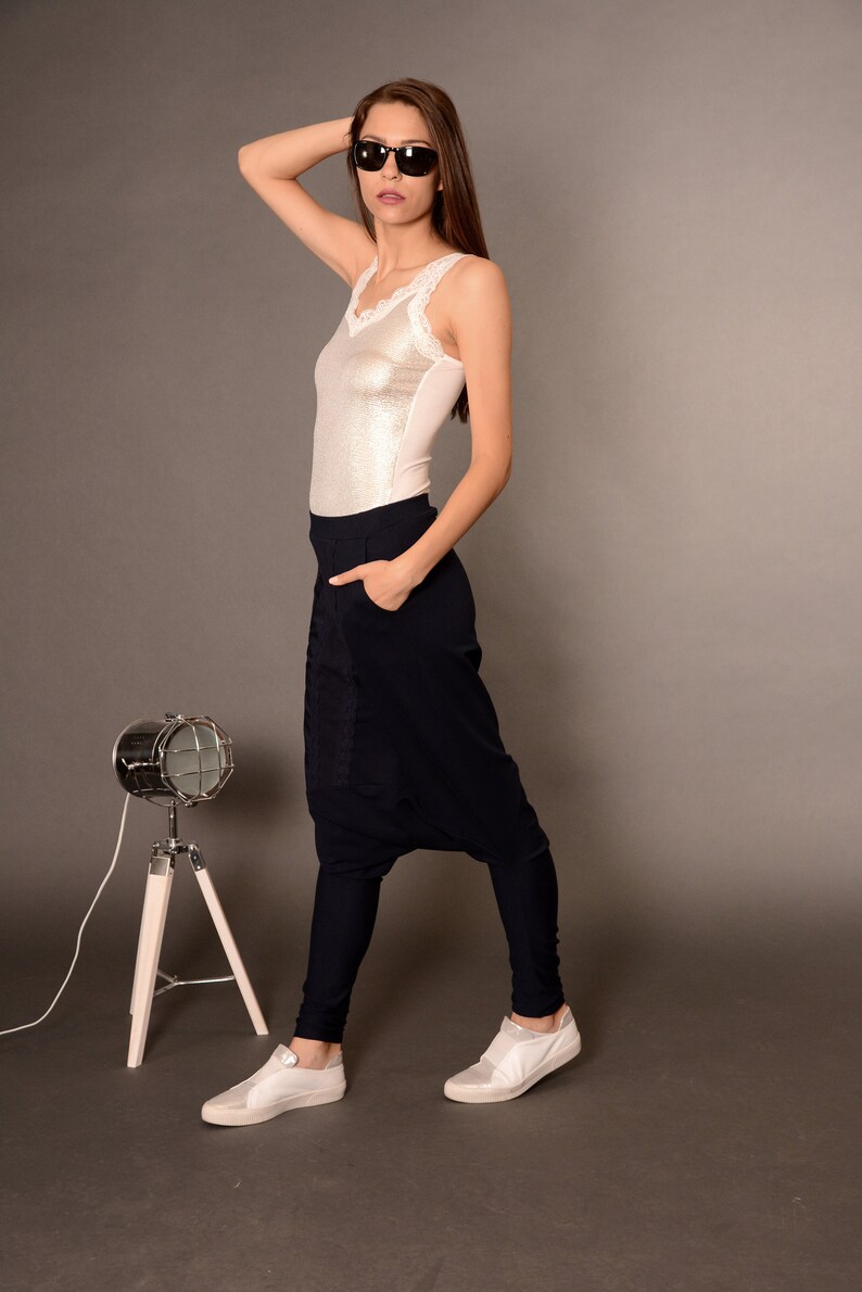 Plus Size Pants Oversized Pants Drop Crotch Pants Danellys D16.2.7 Harem Pants Women Black Harem Pants Womens Pants Harem Yoga Pants