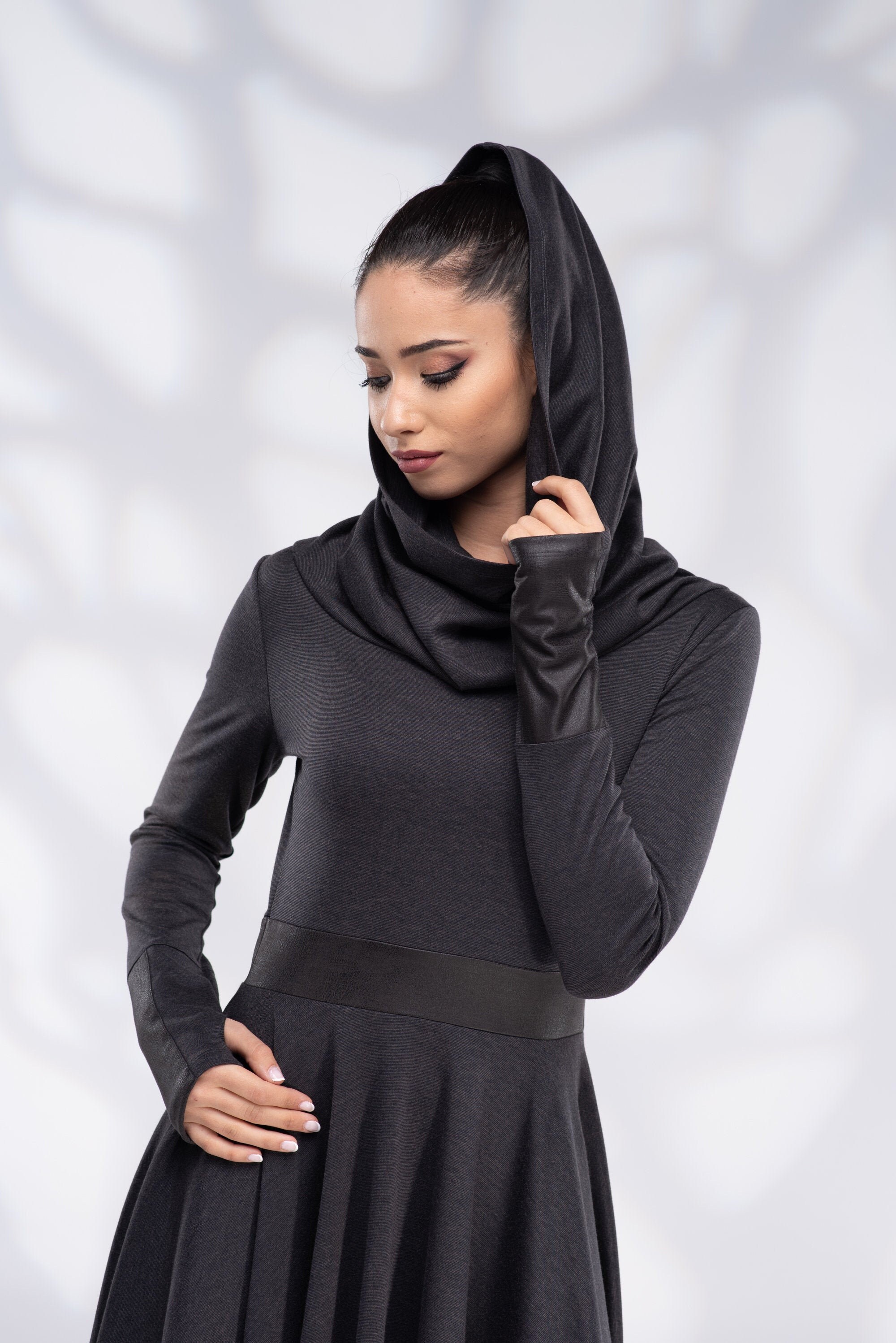 Pixie Dress Winter Hooded Dress Women 