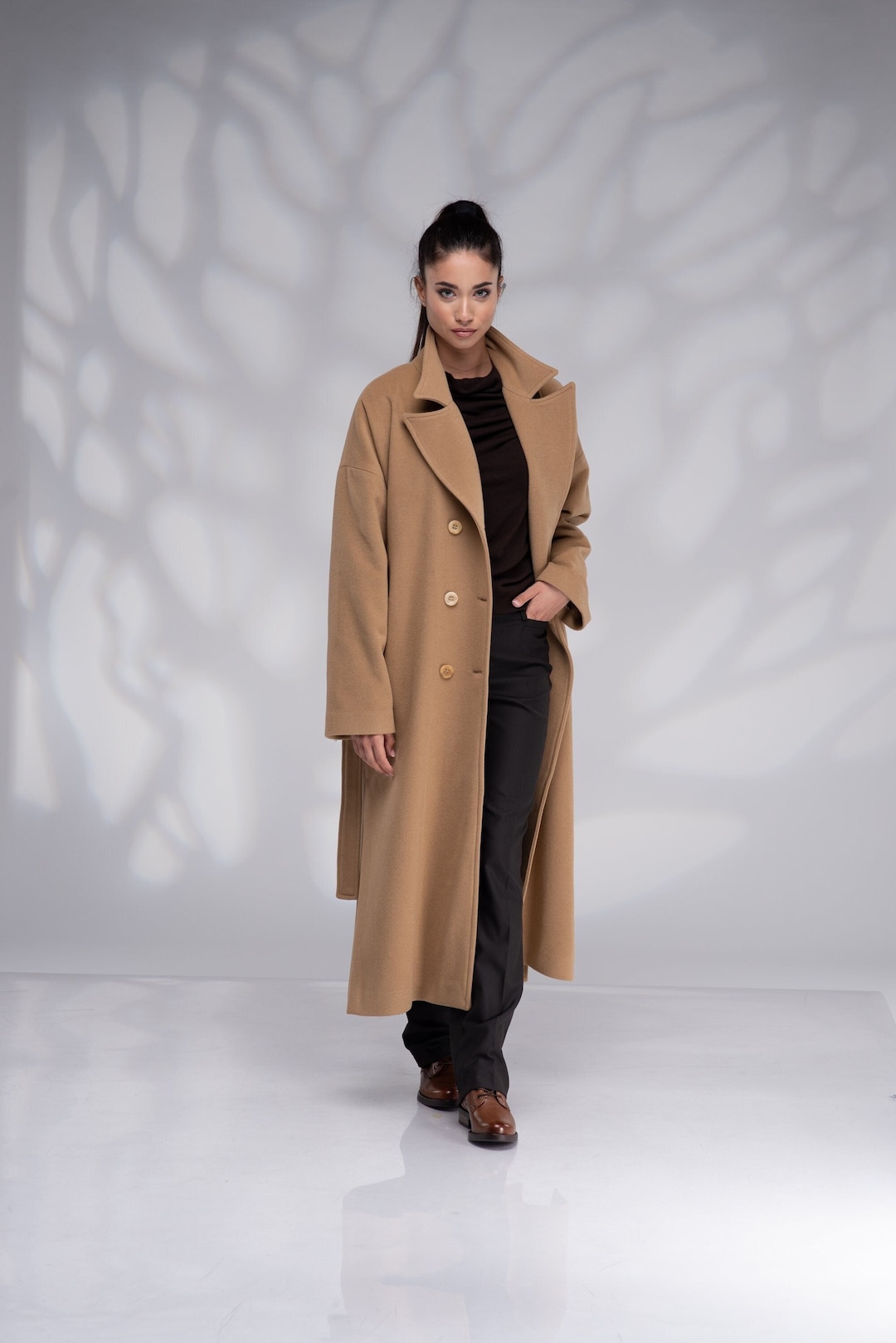 Double Ring Glossy Cocoon Coat - Women - Ready-to-Wear