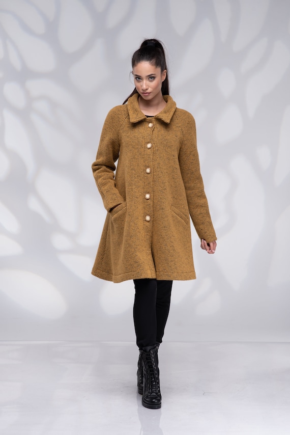 Winter Coat for Women, Wool Swing Coat, Short Coat With Lining 