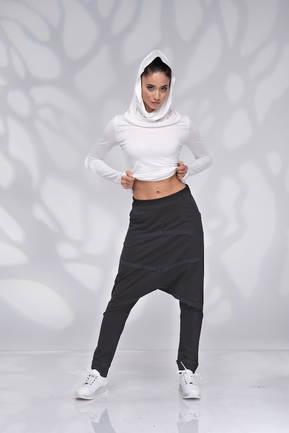 Pantalon Sarouel Décontracté Ample En Coton À Taille Élastique Pour