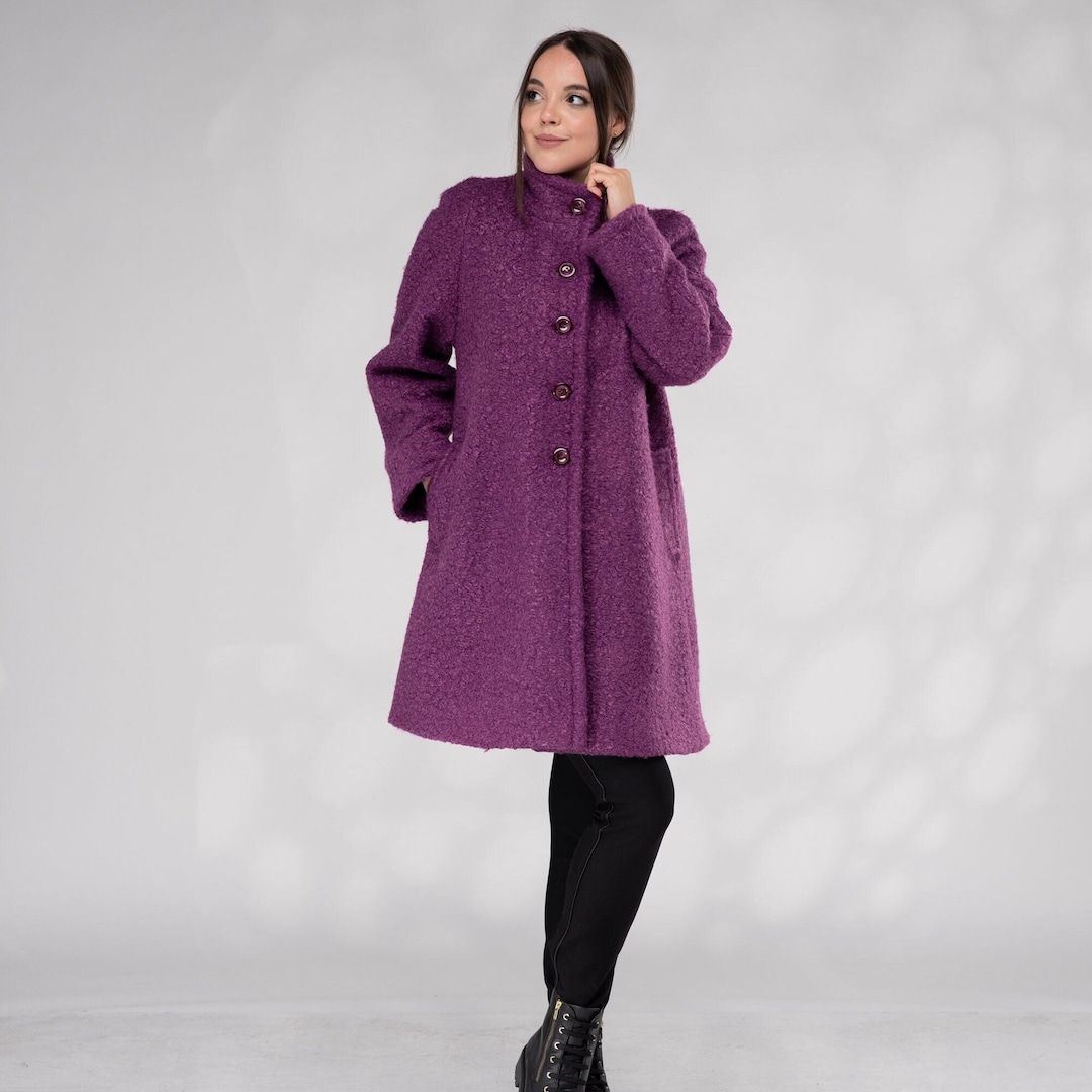 Wool Swing Coat Women, Winter Coat Women, Winter 1950s Coats, Wool ...