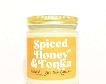 Spiced Honey and Tonka, Scented Soy Wax Candle, Scented Soy Candle, Scented Candle, honey candle, candle gifts for women