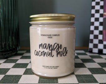 mango coconut milk candle, summer candle, beach candle, dessert candle, drink candle, cute candle, aesthetic candle, pretty candles