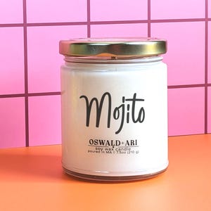 mojito candle, drink candles, lime mint candle, cocktail candle, summer candle, summer scents, spring candle, spring scents, candle gifts