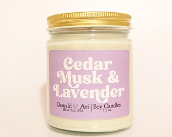 Lavender cedar candle, lavender candle, scented soy candle, gifts for women, gifts for best friends, lavender scented candle