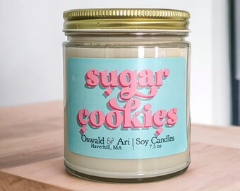 Sugar Cookie Candle, pastel candle, soy wax candles, cookie candle, dessert candles, bakery candles, cute aesthetic candles