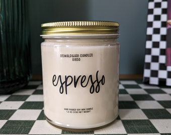 espresso candle, coffee candle, coffee house candle, coffee scented candle, fall candles latte, food candles, savory candles, candle gifts