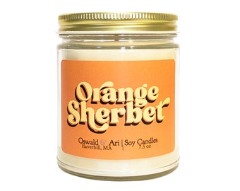 orange sherbet candle, orange dreamsicle, creamsicle candle, cute aesthetic candles, cute aesthetic decor, pastel aesthetic