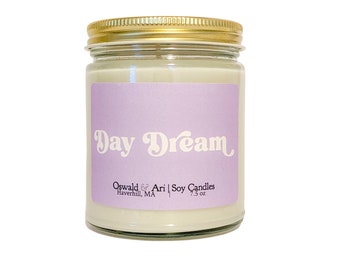 Day Dream Believer, lavender candle, lavender blend, lavender scented candle, calming candle, candles in jars, soy candles, tonka candle