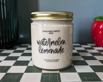 watermelon lemonade candle, citrus candle, spring candles, summer candles, cute candles, cool candles, minimalist candles, aesthetic candles