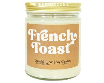 french toast candle, breakfast candle, cinnamon candle, bakery candle, savory candles, breakfast food candle, fall candles in jars