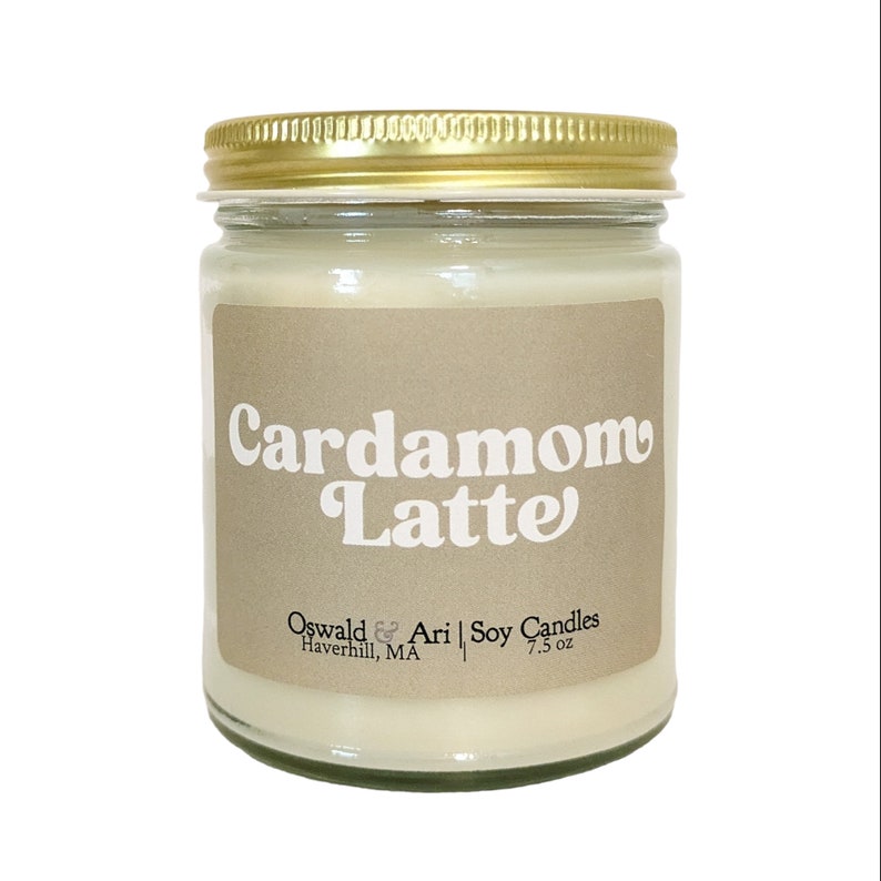 cardamom candle, cardamom latte candle, cardamom and cream, soy candles cozy, spice candles, cardamom cream, fall candles, vintage vibes image 1