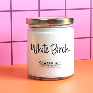 White Birch Soy Candle: Woodsy Winter Holiday Scent