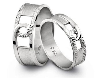 Plain Platinum Love Bands With a Groove SJ PTO 216 Etsy