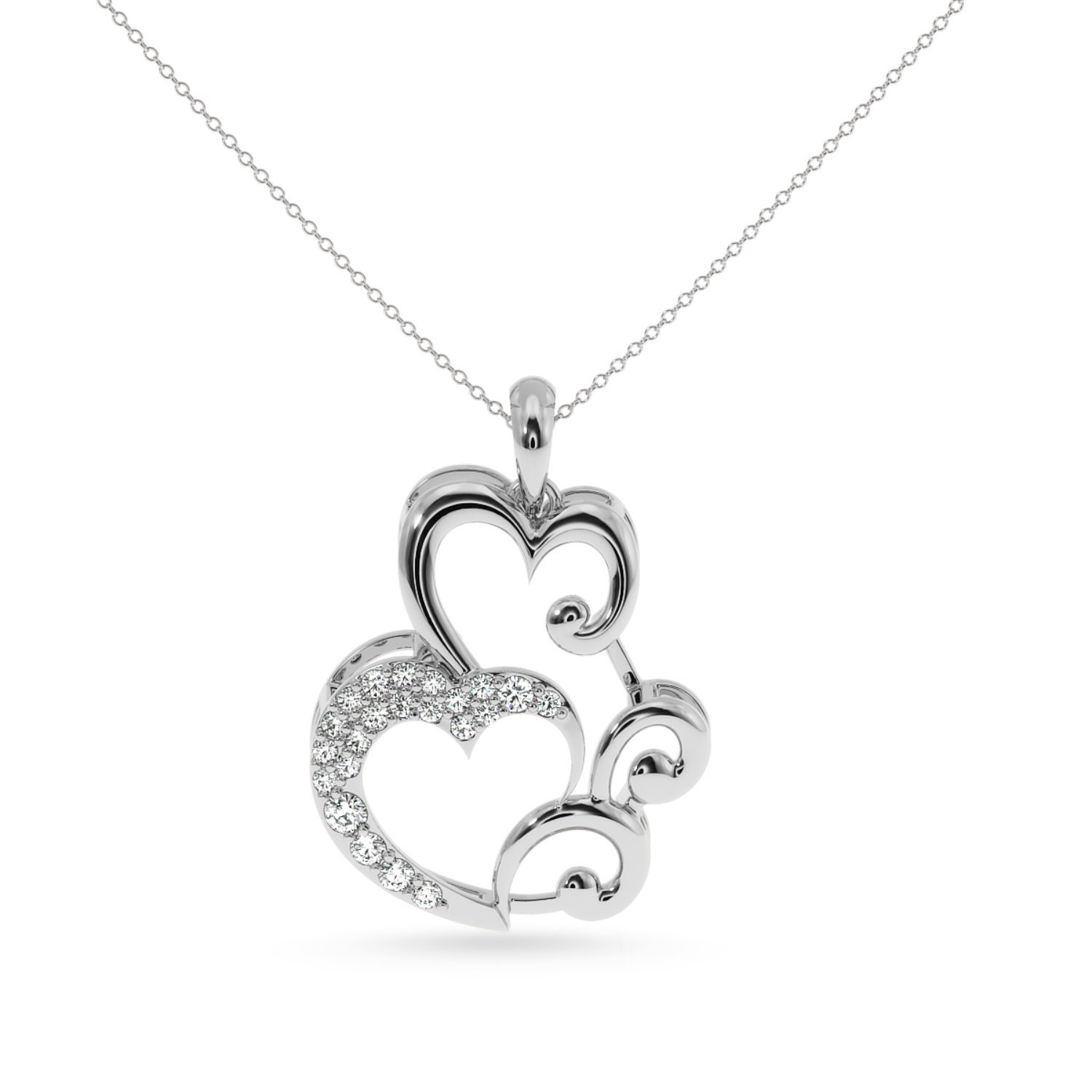 Platinum Diamond Heart Pendant for 